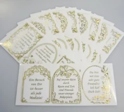 Gravur-Stickerbogen, 30 Freundschafts-Grüße