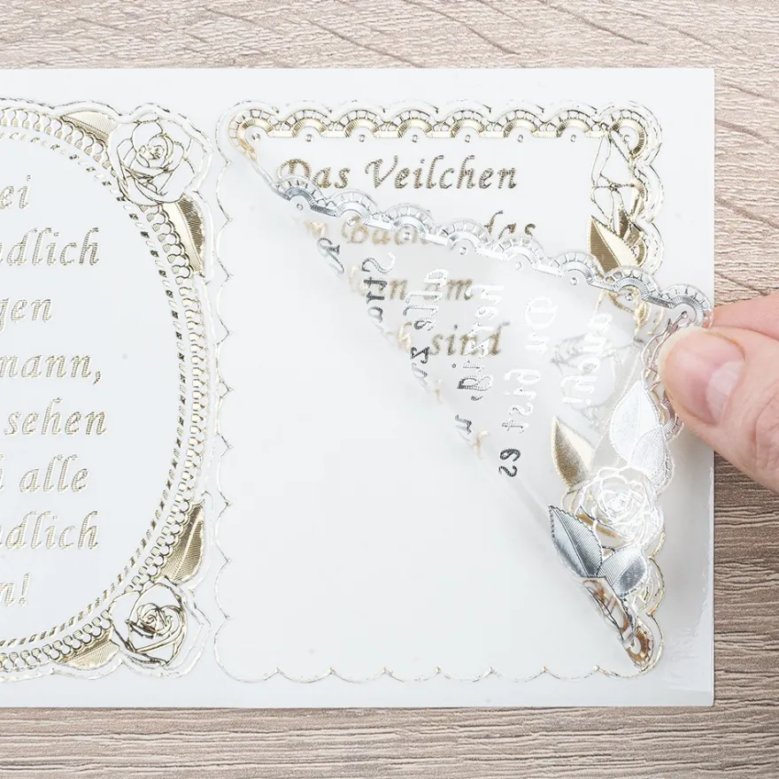 Gravur-Stickerbogen, 30 Rosen-Poesie Sprüche
