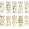 Gravur-Stickerbogen, Vintage, 10cm x 23cm, transparent/gold, 10 Bogen