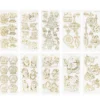 Gravur-Stickerbogen, Winter/Weihnachten, 10cm x 23cm, transparent/gold, 10 Bogen