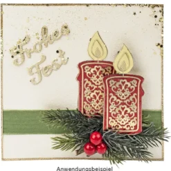 Gravur-Stickerbogen, Winter/Weihnacht 2, 10cm x 23cm, transparent/gold, 10 Bogen