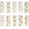 Gravur-Stickerbogen, Winter/Weihnacht 1, 10cm x 23cm, transparent/gold, 10 Bogen