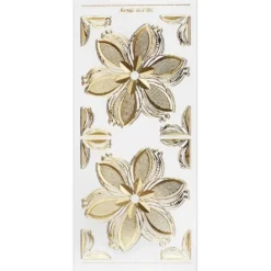 Gravur-Stickerbogen, Zier-Ornamente, 10cm x 23cm, transparent/gold, 10 Bogen