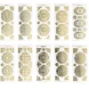 Gravur-Stickerbogen, Zier-Ornamente, 10cm x 23cm, transparent/gold