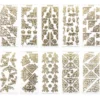 Gravur-Sticker, Eck-Ornamente, transparent/gold, 10 Bogen