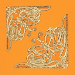 Gravur-Sticker, Eck-Ornamente, transparent/gold, 10 Bogen
