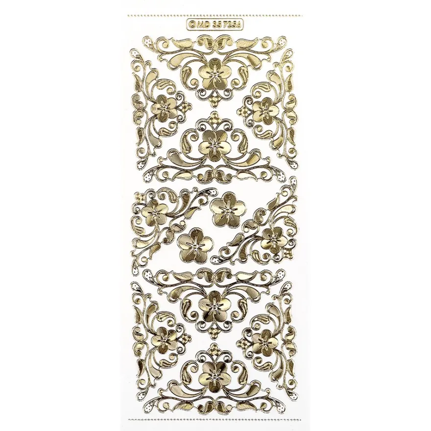 Gravur-Sticker, Eck-Ornamente, transparent/gold, 10 Bogen