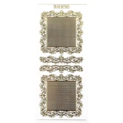 Gravur-Sticker, Hintergründe & Spitzendeckchen, transparent/gold, 10 Bogen