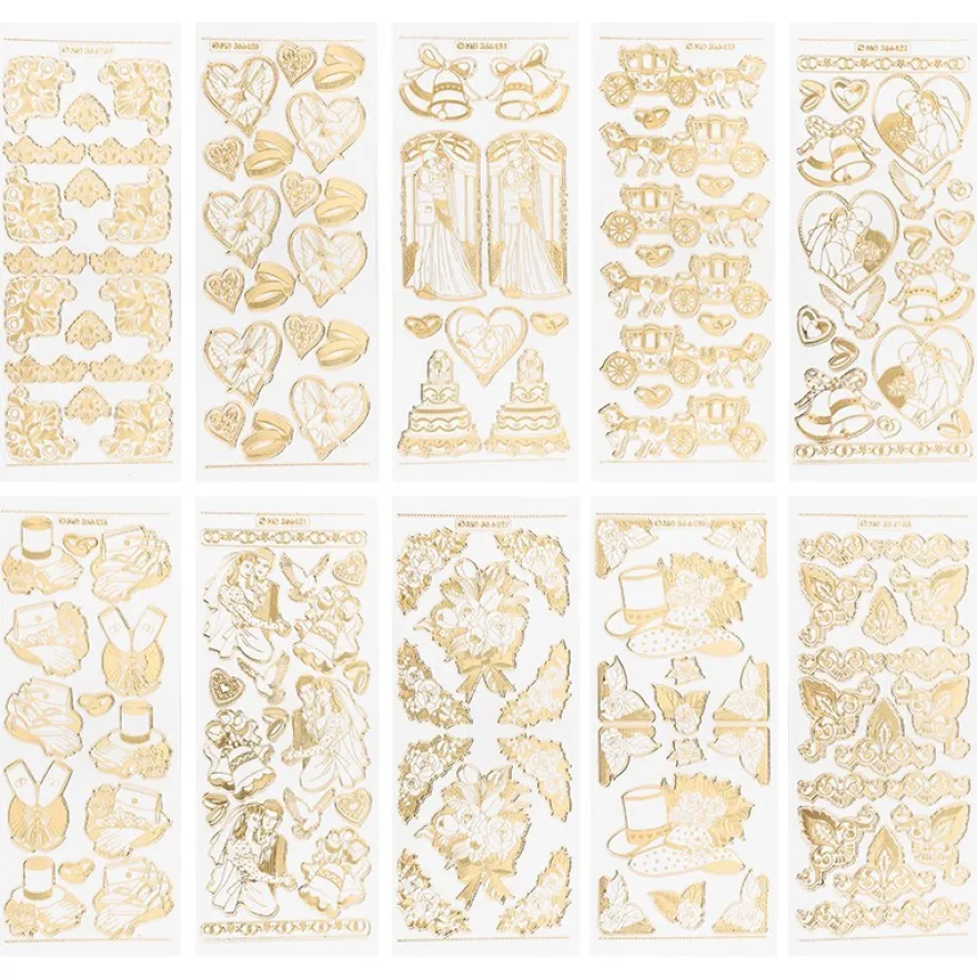 Gravur-Sticker, Hochzeit, 10 Bogen