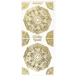 Gravur-Sticker, Mandalas, transparent/gold, 10 Bogen