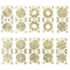 Gravur-Sticker, Mandalas, transparent/gold, 10 Bogen