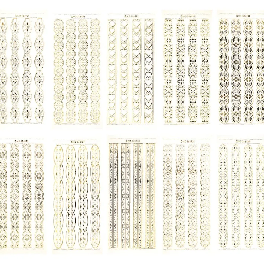 Gravur-Sticker, 40 stilvolle Bordüren