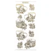 Gravur-Sticker, Vintage, transparent/gold, 10 Bogen