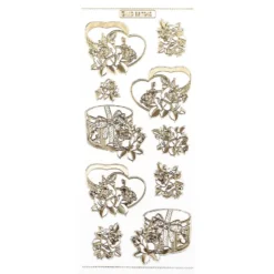 Gravur-Sticker, Vintage, transparent/gold, 10 Bogen