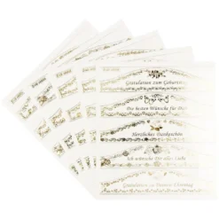 Gravur Sticker XXL, 25 Gruß-Banderolen Danksagungen & Glückwünsche, 5 Bogen