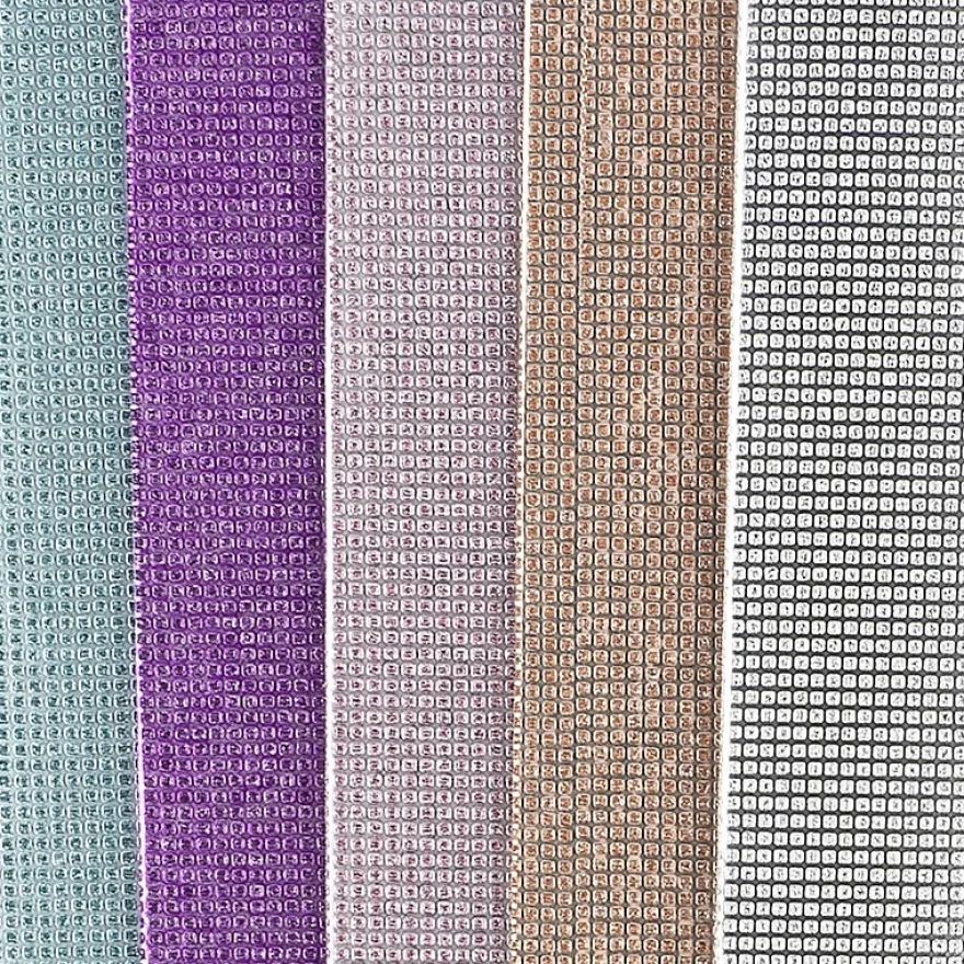 Grußkarten, Glitzer-Leinen, 16cm x 16cm, 5 Farben, inkl. Umschläge, 10 Stück