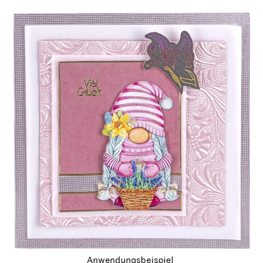 Grußkarten, Glitzer-Leinen, 16cm x 16cm, 5 Farben, inkl. Umschläge, 10 Stück