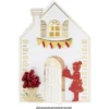 Grußkarten, Haus, geprägt & folienveredelt, naturweiß, B6, inkl. Umschläge, 10 Stück