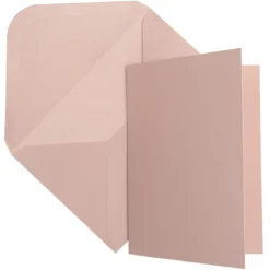 Grußkarten, Perlmutt, B6 (11,5cm x 16,5cm), altrosé, inkl. Umschläge, 10 Stück