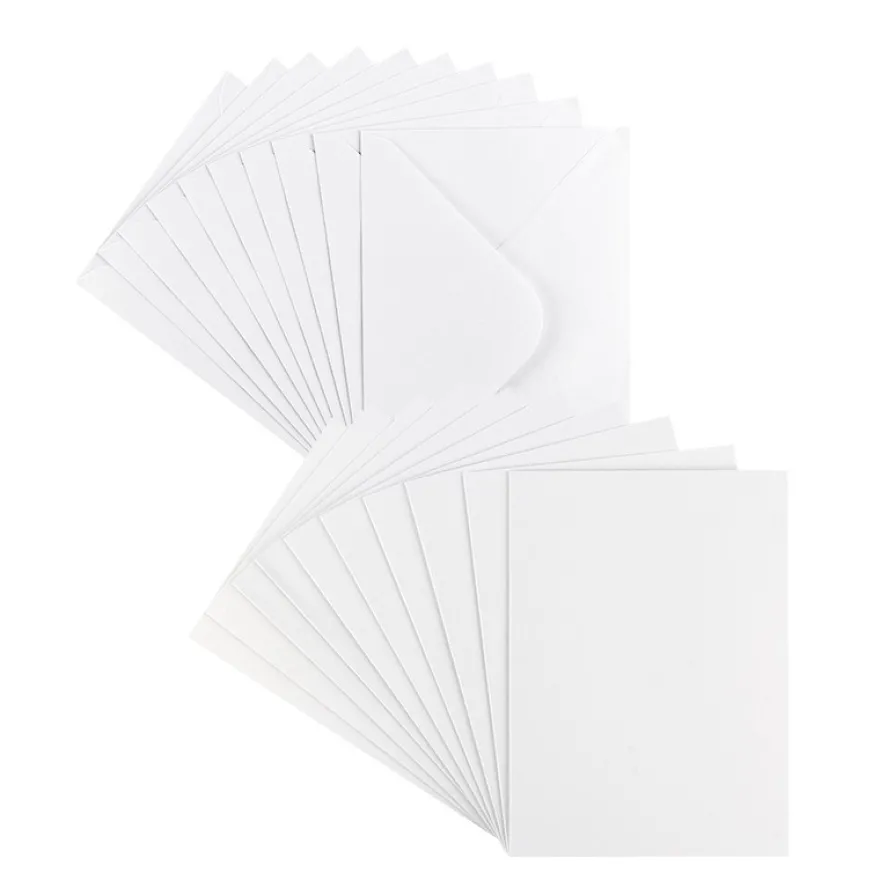 Grußkarten, Perlmutt, B6 (11,5cm x 16,5cm), weiß, inkl. Umschläge, 10 Stück