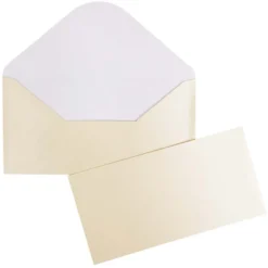 Grußkarten, Perlmutt, 21cm x 10,5cm, 250 g/m², creme, inkl. Umschläge, 10 Stück
