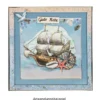 Grußkarten, Perlmutt, taubenblau, 16cm x 16cm, 250 g/m², inkl. Umschläge, 10 Stück
