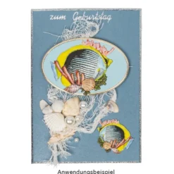 Grußkarten, Perlmutt, taubenblau, 11,5cm x 16,5cm, 250 g/m², inkl. Umschläge, 10 Stück