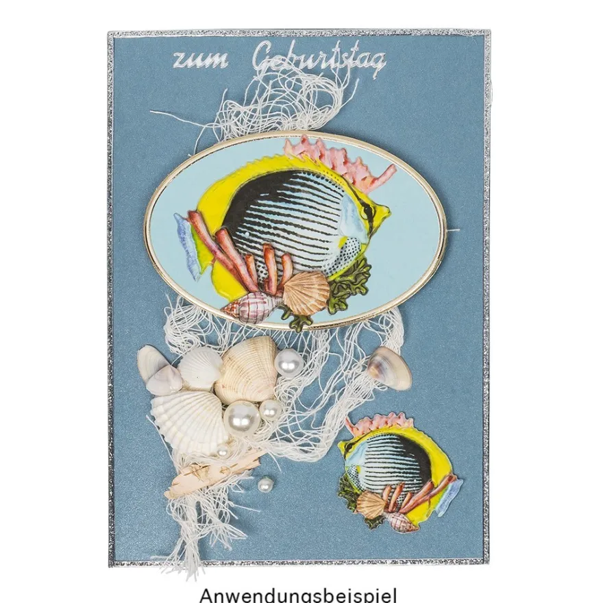 Grußkarten, Perlmutt, taubenblau, 11,5cm x 16,5cm, 250 g/m², inkl. Umschläge, 10 Stück