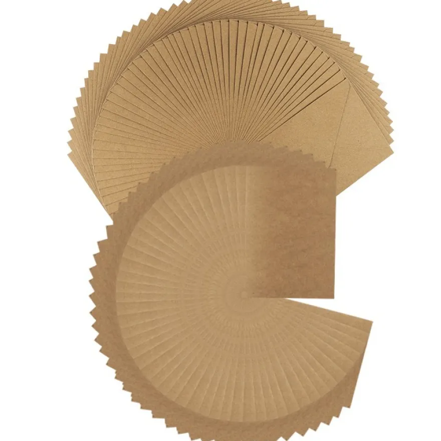 Grußkarten & Umschläge, Kraftpapier, B6 (11,5cm x 16,5cm) 270 g/m², Umschläge 120 g/m², 100-teilig