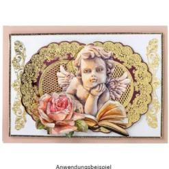 Grußkarten & Umschläge, Perlmutt, rosa-gold, B6, inkl. passender Umschläge, 20-teilig