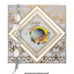 Grußkarten, Unique, Barock, 16cm x 16cm, versch. Farben, inkl. Umschläge, 10 Stück