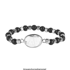 Halbedel-Schmucksteine, grüner Aventurin, Achat, Magnesit, Rosenquarz, 26mm x 14mm x 5mm, 4 Stück