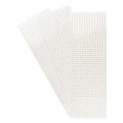 Halbperlen-Bordüren, 10cm x 30cm, rund: Ø 3mm, Ø 4mm, Ø 5mm, selbstklebend, naturweiß, 3 Bogen