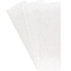 Halbperlen-Bordüren, rund: Ø 3mm, Ø 4mm, Ø 5mm, selbstklebend, weiß-irisierend, 3 Bogen