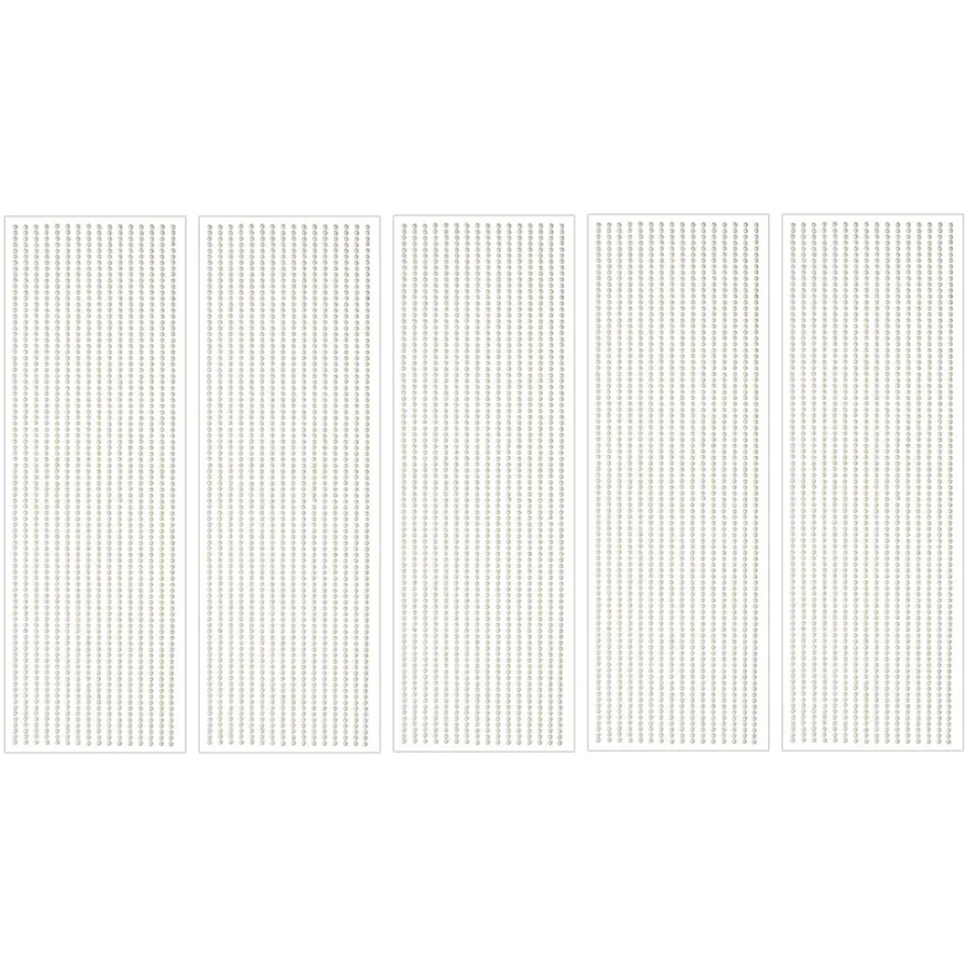 Halbperlen-Bordüren, selbstklebend, Ø3mm, naturweiß, 5 Bogen