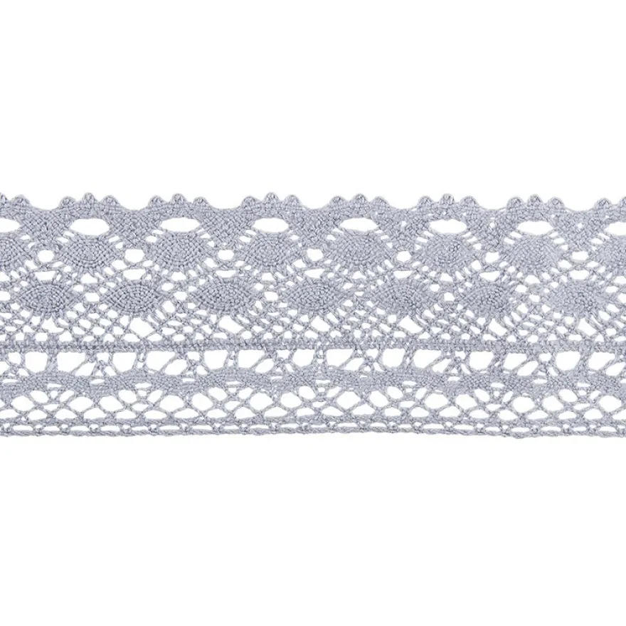 Häkelspitze Design 2, 3,7cm breit, 2m lang, blaugrau