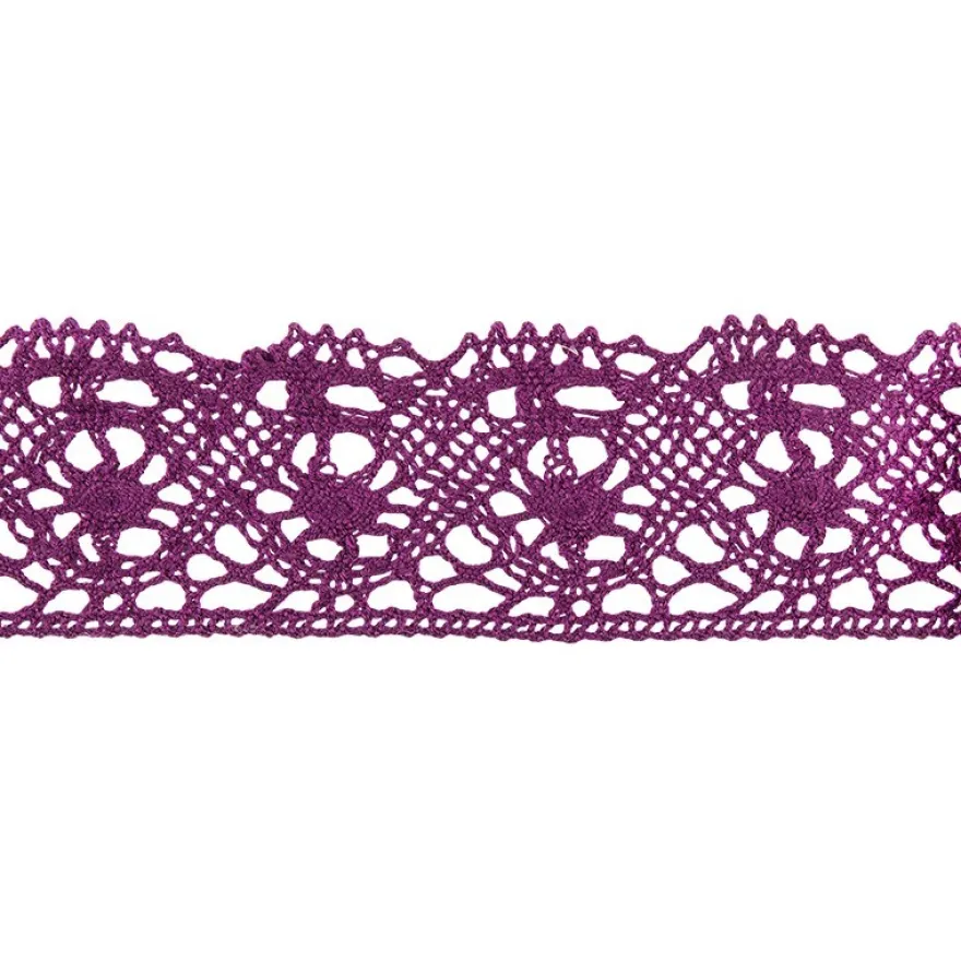Häkelspitze Design 4, 2,8cm breit, 2m lang, aubergine
