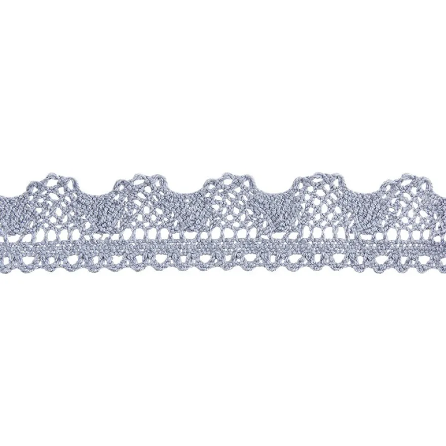 Häkelspitze Design 8, 2,1cm breit, 2m lang, blaugrau