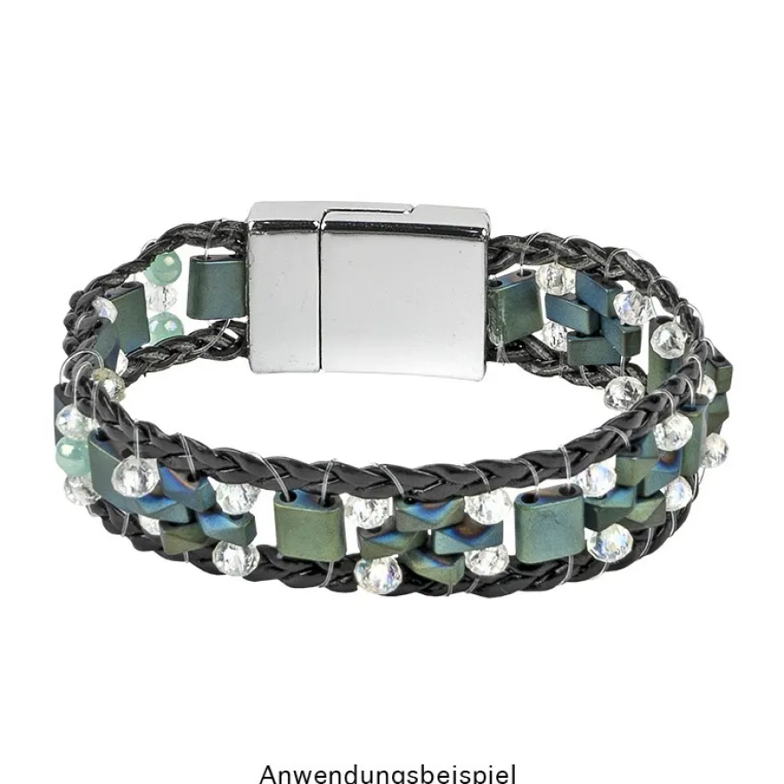 Hämatit-Perlen, Pyramide, 4mm x 6mm x 3mm, matt-grünblau changierend, 60 Stück