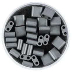 Hämatit-Perlen, Quadrat, 6mm x 6mm x 3mm, matt-anthrazit, 30 Stück