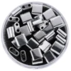 Hämatit-Perlen, Quadrat, 6mm x 6mm x 3mm, chromoptik-silber, 30 Stück