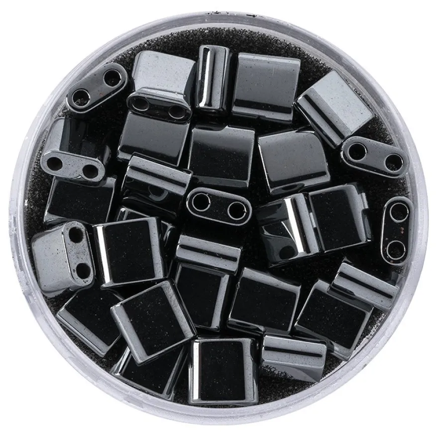 Hämatit-Perlen, Quadrat, 6mm x 6mm x 3mm, metallic-anthrazit, 30 Stück
