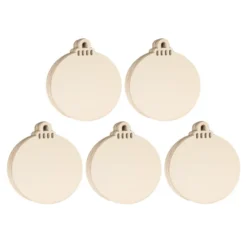 Holz-Baumschmuck, Kugeln, Rohlinge, 9,3cm x 7,9cm, flach, 1,7mm stark, 50 Teile