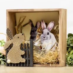 Holz-Boxen, Quadrate, offen, verschiedene Größen, 6 Stück