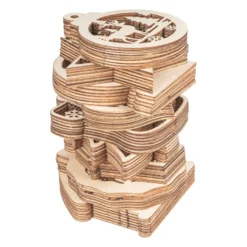 Holz-Deko, Winterszenen, 9 versch. Designs, je 7 Stück, flach, 1,7mm stark, natur, 63 Teile