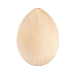 Holz-Eier, 5,8cm x 4,2cm, natur, 10 Stück