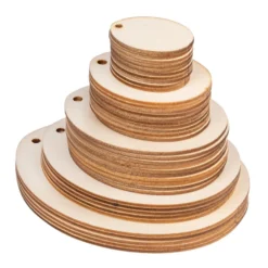 Holz-Eier, Rohlinge, zum Aufhängen, 5 versch. Größen, flach, 2mm stark, 40 Stück