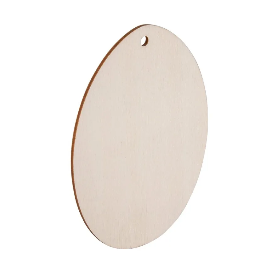 Holz-Eier, Rohlinge, zum Aufhängen, 5 versch. Größen, flach, 2mm stark, 40 Stück