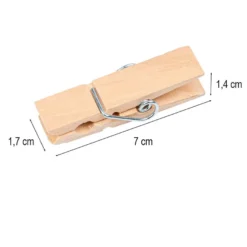 Holzklammern, breit, 7cm x 1,7cm x 1,4cm, natur, 10 Stück