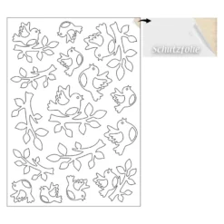 Holz-Laserbogen, Sommer, DIN A4, beidseitig klebend, 2,5mm stark, 5 Bogen